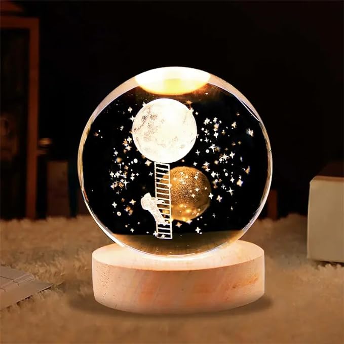 3D Galaxy Crystal Ball Night Light